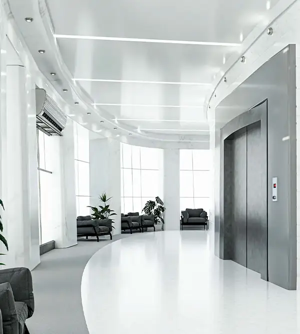 Espaço com elevador para coworking médico no Paraíso, em clínica da Medical Place no Paraíso, em São Paulo.