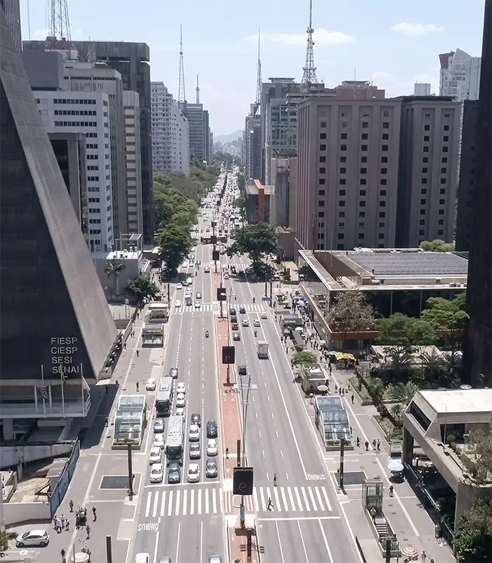 foto aérea da região do Paraíso, em São Paulo