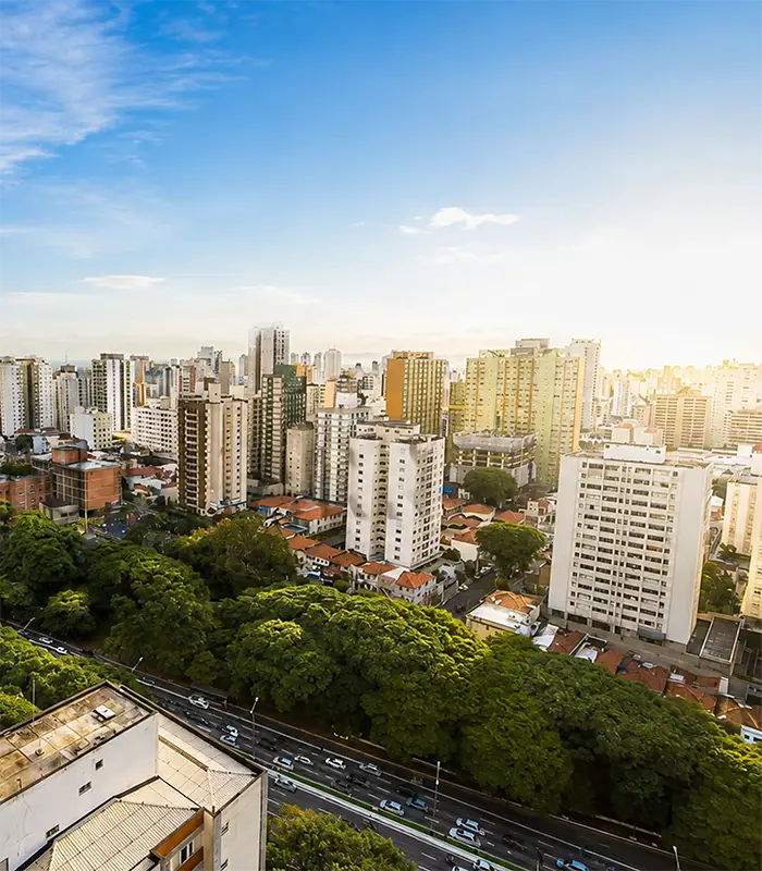 foto aérea da região do Paraíso, em São Paulo