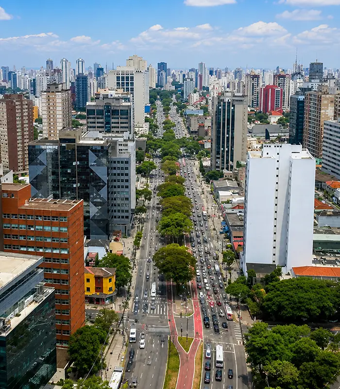 foto aérea da região do Paraíso, em São Paulo