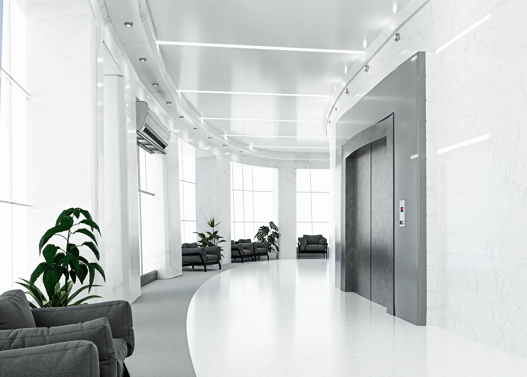 Coworking médico no Paraíso com recepção moderna e ambiente corporativo sofisticado