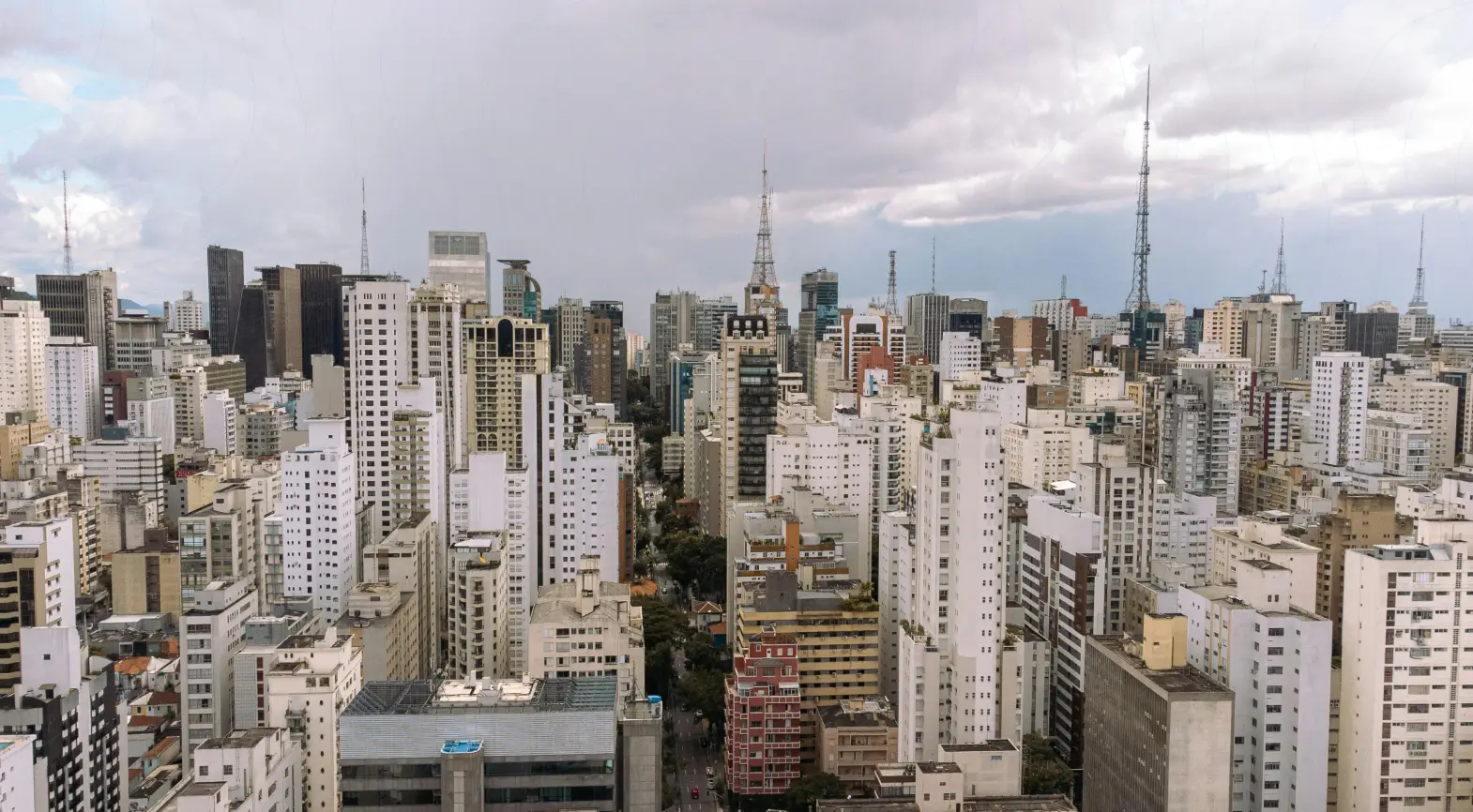 Foto aérea do bairro do Paraíso, Medical Place São Paulo